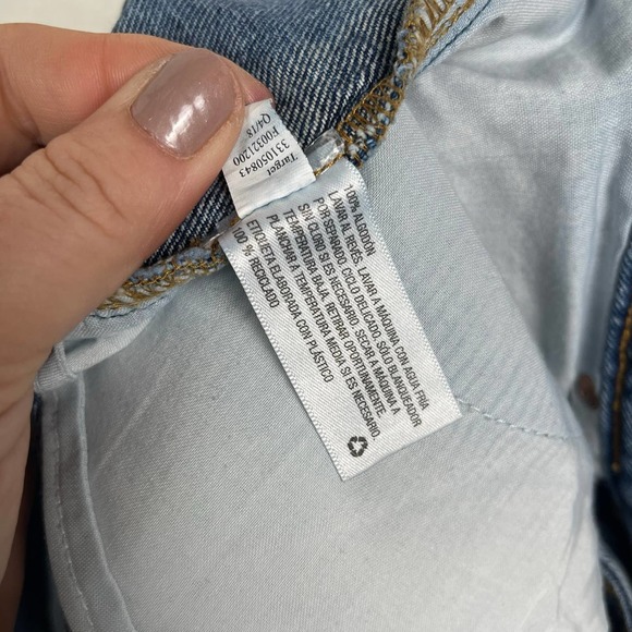 Wild Fable High Rise Denim Shorts Medium Wash, Distressed Ripped Cut Offs, Sz 8‎ - Picture 5 of 5